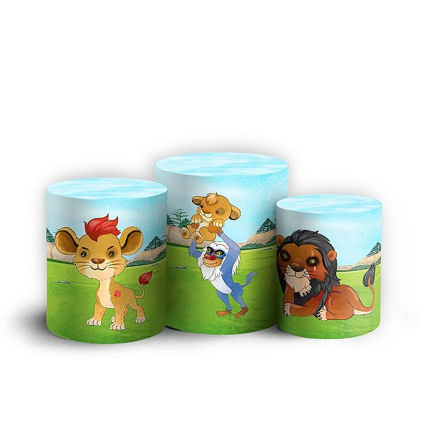 Trio Cilindro - Rei Leão - Sublimado 3D + Elástico