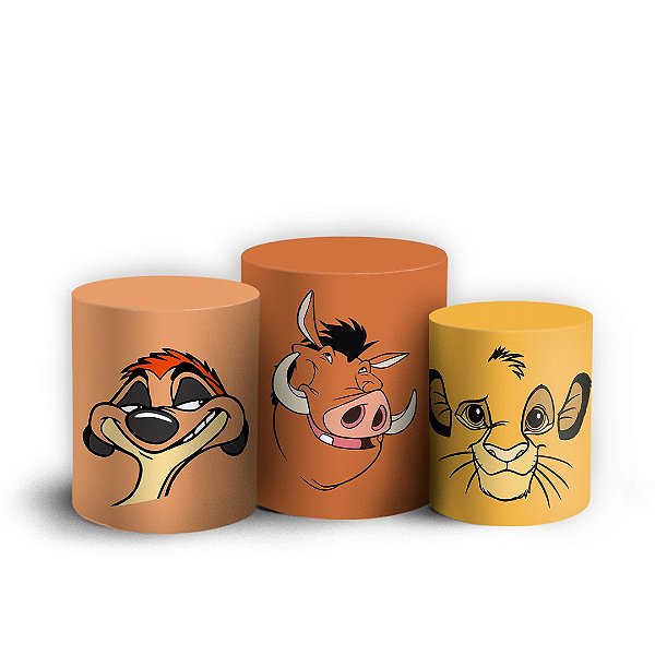Trio Cilindro - Rei Leão - Sublimado 3D + Elástico