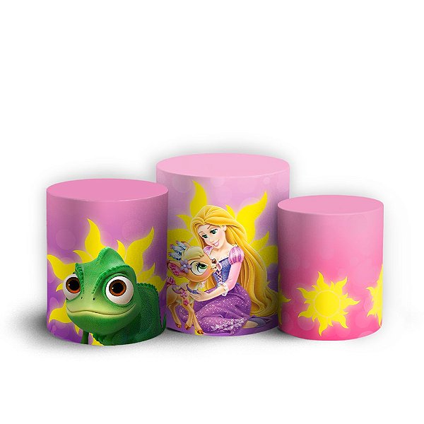 Trio Cilindro - Rapunzel - Sublimado 3D + Elástico