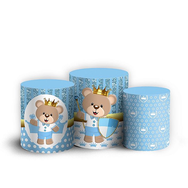 Trio Cilindro - Príncipe Urso - Sublimado 3D + Elástico