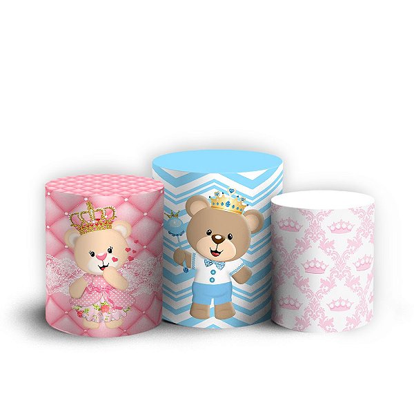 Trio Cilindro - Príncipe Urso - Sublimado 3D + Elástico