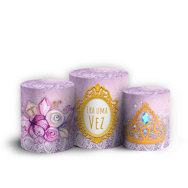 Trio Cilindro - Princesas da Disney - Sublimado 3D + Elástico
