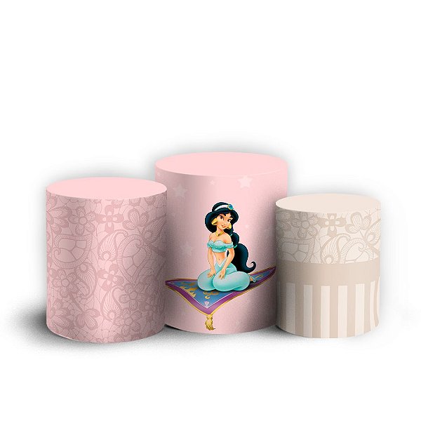 Trio Cilindro - Princesa Jasmine - Sublimado 3D + Elástico