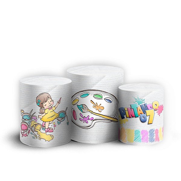 Trio Cilindro - Pintando o 7 - Sublimado 3D + Elástico