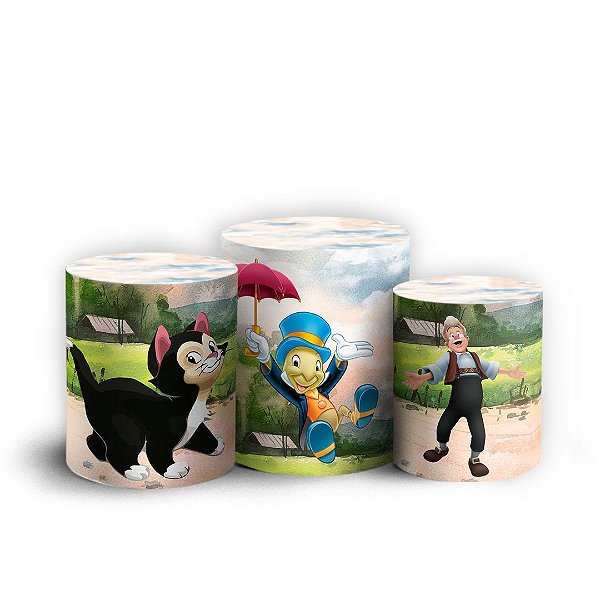 Trio Cilindro - Pinoquio - Sublimado 3D + Elástico