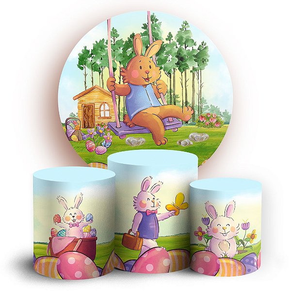 KIT Redondo e Trio - Pascoa - Sublimado 3D