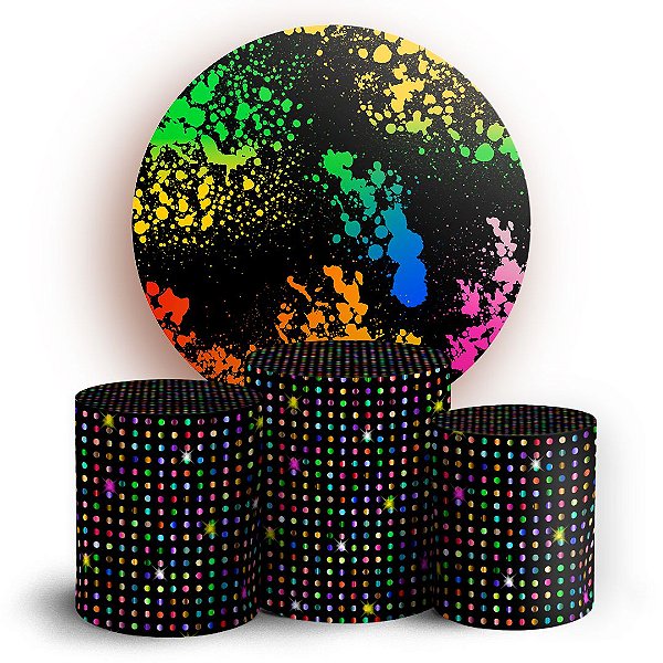 KIT Redondo e Trio - Prisma Neon Glitter - Sublimado 3D
