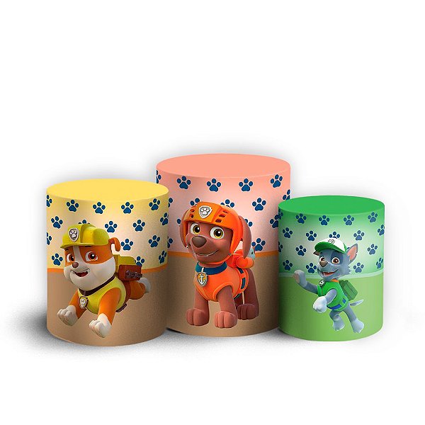 Trio Cilindro - Patrulha Canina - Sublimado 3D + Elástico
