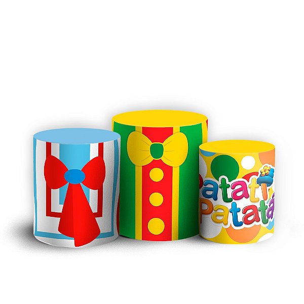 Trio Cilindro - Patati e Patatá - Sublimado 3D + Elástico