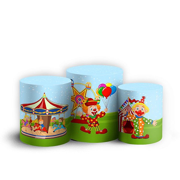Trio Cilindro - Parque de Diversões - Sublimado 3D + Elástico