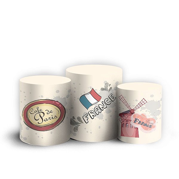 Trio Cilindro - Paris - Sublimado 3D + Elástico