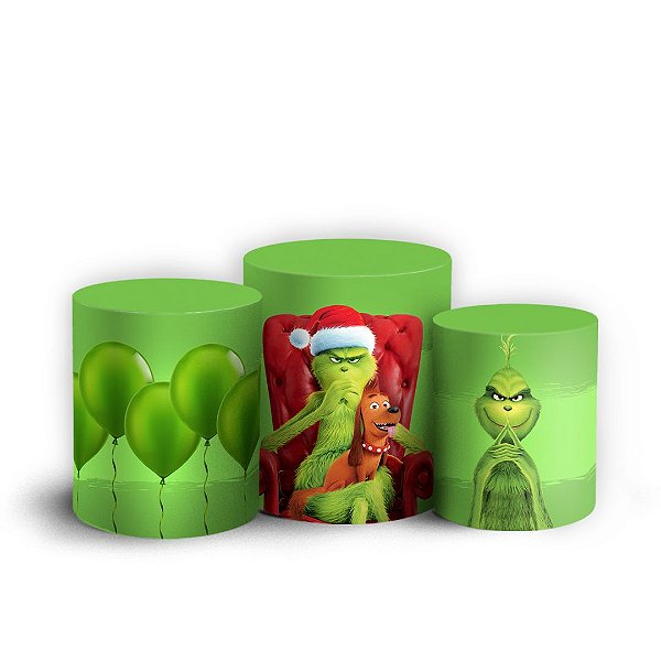 Trio Cilindro - O Grinch - Sublimado 3D + Elástico