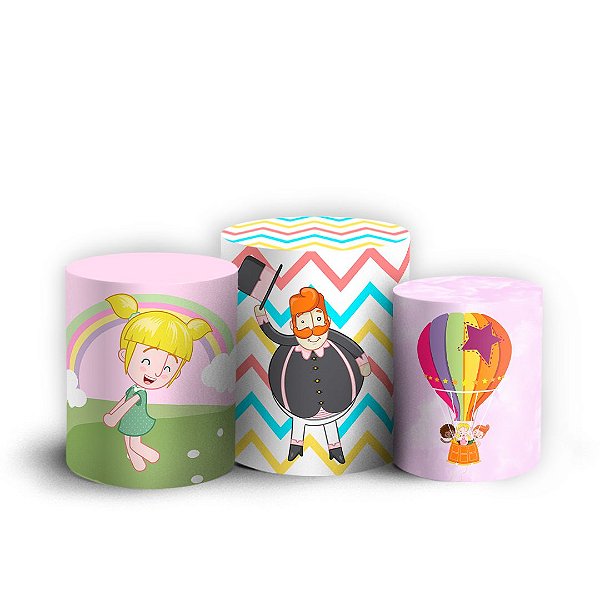 Trio Cilindro - Mundo Bita - Sublimado 3D + Elástico