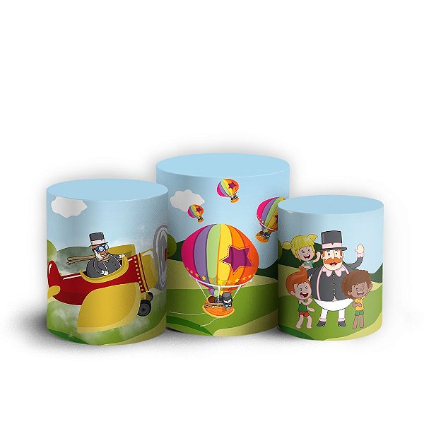 Trio Cilindro - Mundo Bita - Sublimado 3D + Elástico