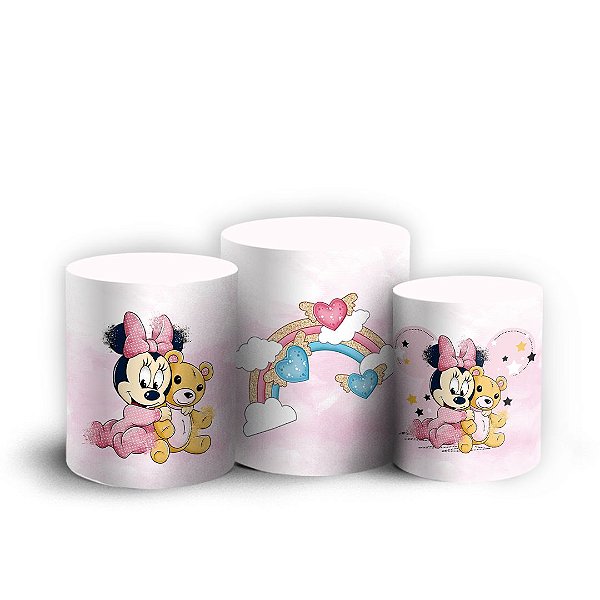 Trio Cilindro - Minnie Baby - Sublimado 3D + Elástico