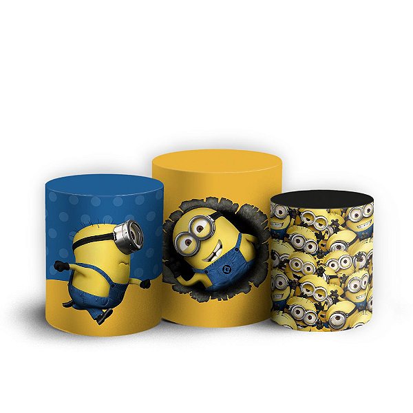 Trio Cilindro - Minions - Sublimado 3D + Elástico