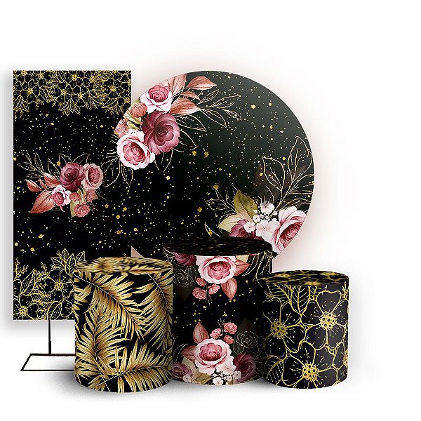 KIT Redondo Trio e Faixa - Floral - Sublimado 3D