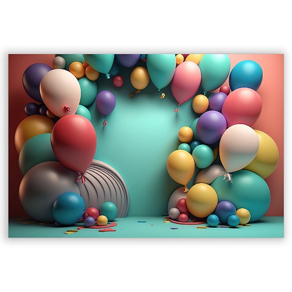 Painel Retangular - Fundo Fotografico Balao - Sublimado 3D