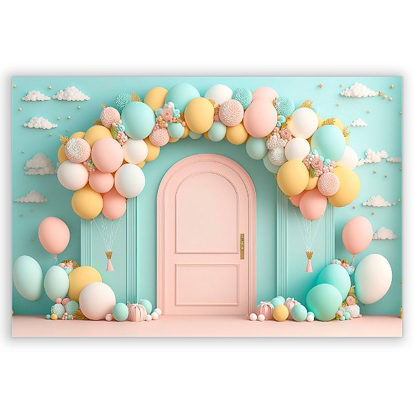 Painel Retangular - Fundo Fotografico Balao - Sublimado 3D