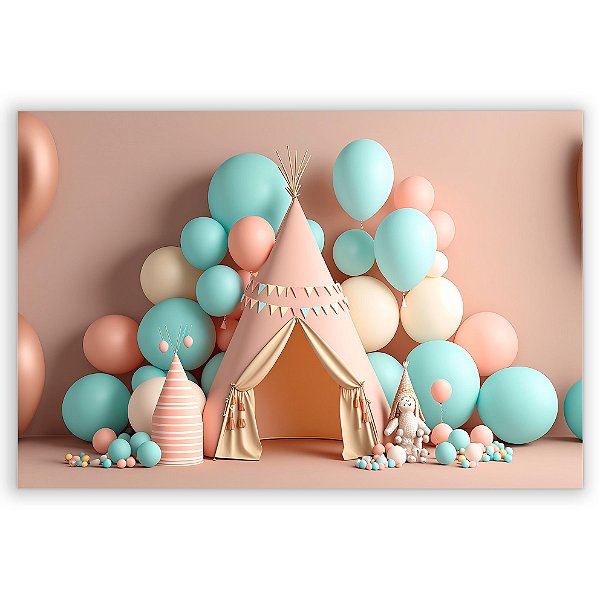 Painel Retangular - Fundo Fotografico Balao - Sublimado 3D