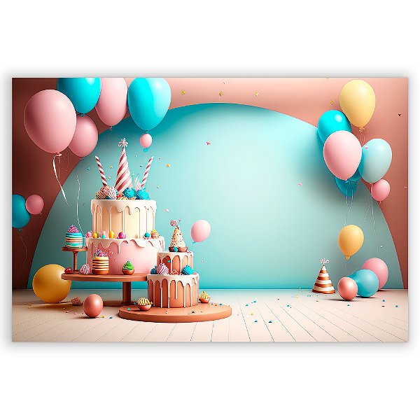 Painel Retangular - Fundo Fotografico Balao - Sublimado 3D