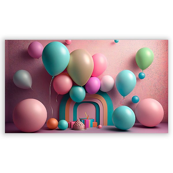 Painel Retangular - Fundo Fotografico Balao - Sublimado 3D