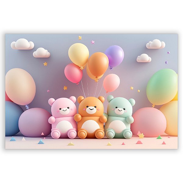 Painel Retangular - Fundo Fotografico Balao - Sublimado 3D