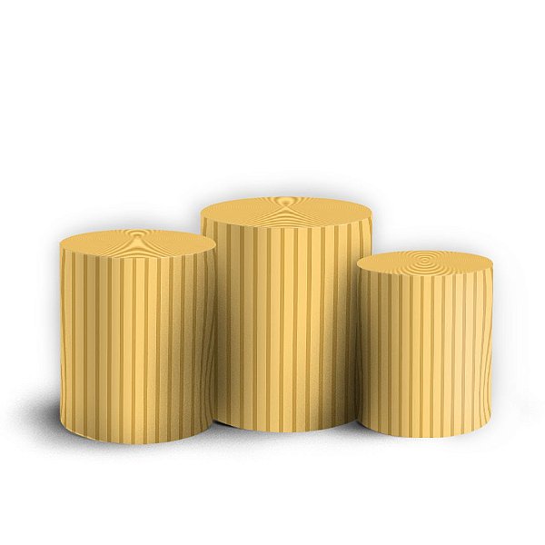 Trio Cilindro - Bohos Amarelo - Sublimado 3D + Elástico