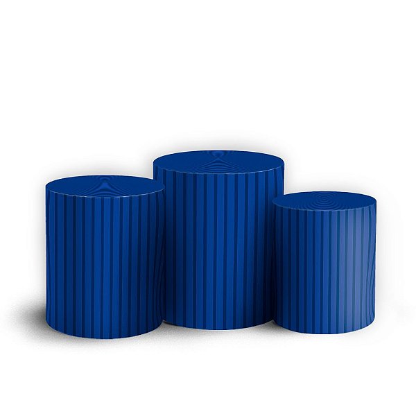 Trio Cilindro -  Bohos Azul - Sublimado 3D + Elástico