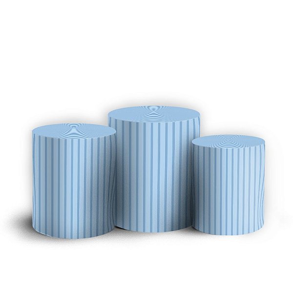 Trio Cilindro - Bohos Azul - Sublimado 3D + Elástico