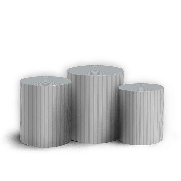 Trio Cilindro - Bohos Cinza - Sublimado 3D + Elástico