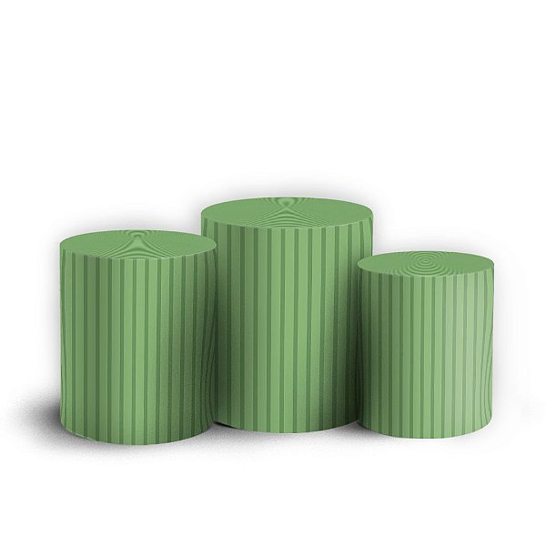 Trio Cilindro - Bohos Verde - Sublimado 3D + Elástico