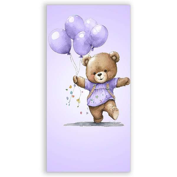 Faixa Lateral - Ursinha Lilas - Sublimado 3D