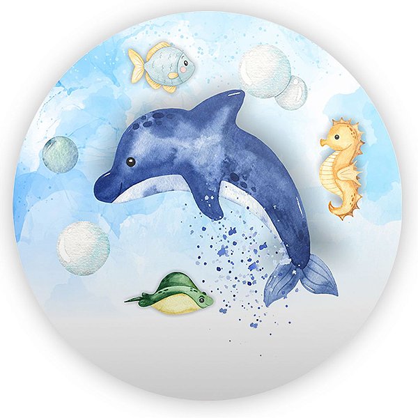 Painel Redondo - Fundo do Mar - Sublimado 3D