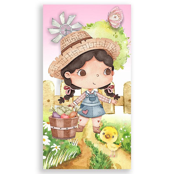 Faixa Lateral - Fazendinha Aquarela - Sublimado 3D