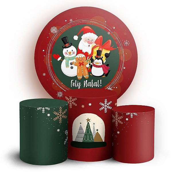 KIT Redondo e Trio - Natal - Sublimado 3D