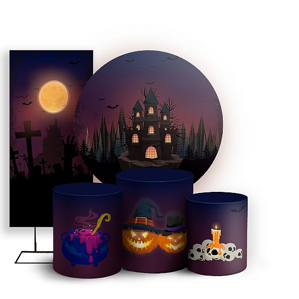 KIT Redondo Trio e Faixa - Halloween - Sublimado 3D