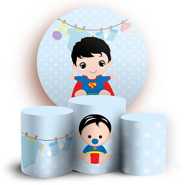 KIT Redondo e Trio - Superman Baby - Sublimado 3D
