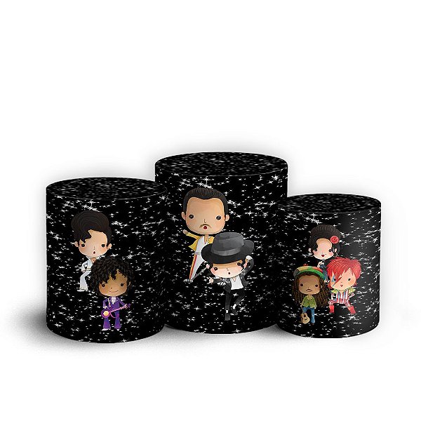 Trio Cilindro - Super Stars - Sublimado 3D + Elástico