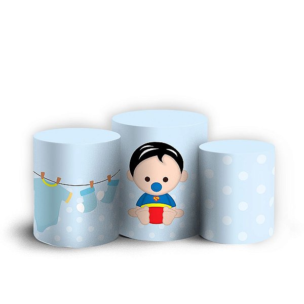 Trio Cilindro - Superman Baby - Sublimado 3D + Elástico