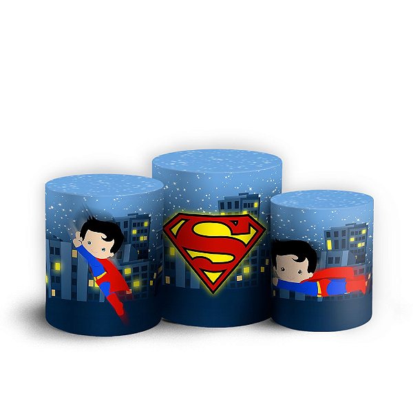 Trio Cilindro - Superman Cute - Sublimado 3D + Elástico