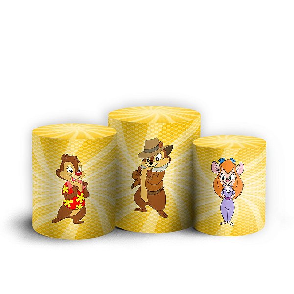 Trio Cilindro - Tico e Teco - Sublimado 3D + Elástico