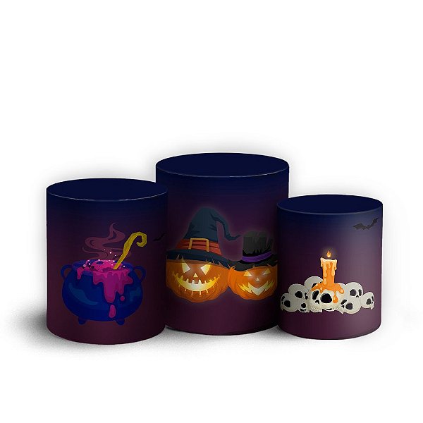 Trio Cilindro - Halloween - Sublimado 3D + Elástico