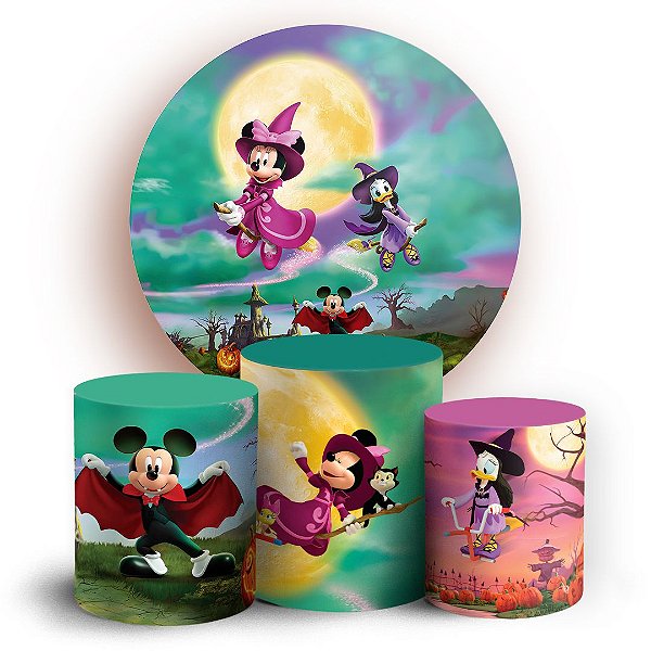 KIT Redondo e Trio -  Mickey Halloween - Sublimado 3D