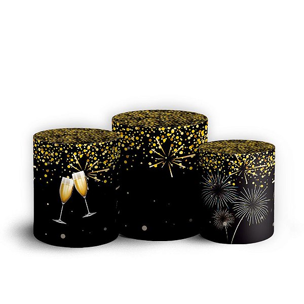 Trio Cilindro - Ano Novo - Sublimado 3D + Elástico