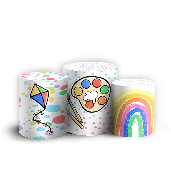 Trio Cilindro - Dia das Criancas - Sublimado 3D + Elástico