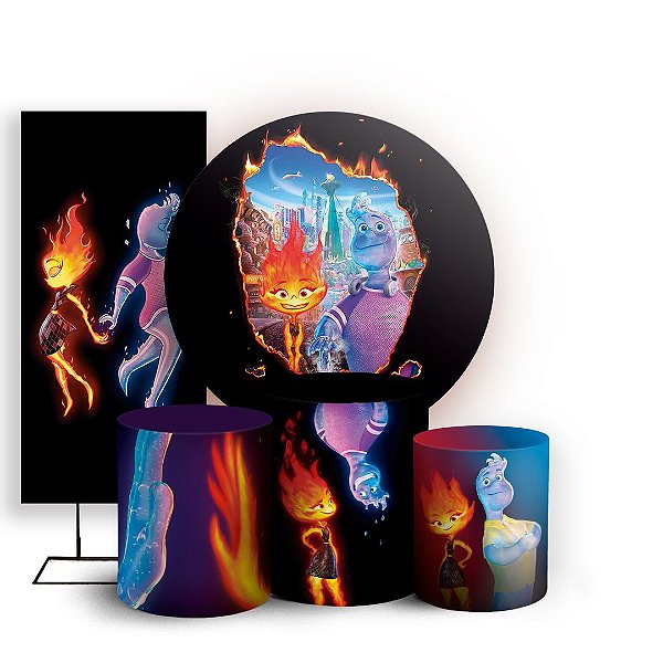 KIT Redondo Trio e Faixa -  Elemental - Sublimado 3D