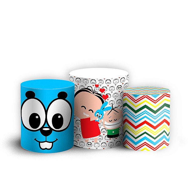 Trio Cilindro - Turma da Mônica Mini - Sublimado 3D + Elástico