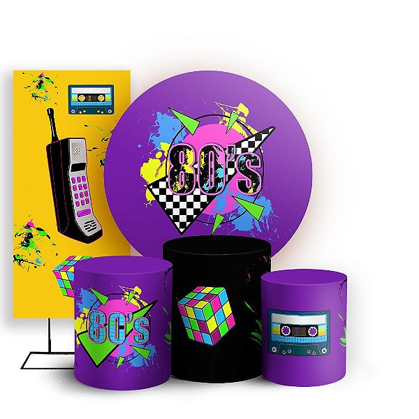 KIT Redondo Trio e Faixa -  Anos 80 - Sublimado 3D