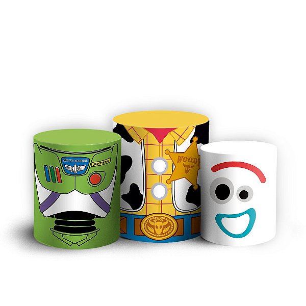 Trio Cilindro - Toy Story - Sublimado 3D + Elástico
